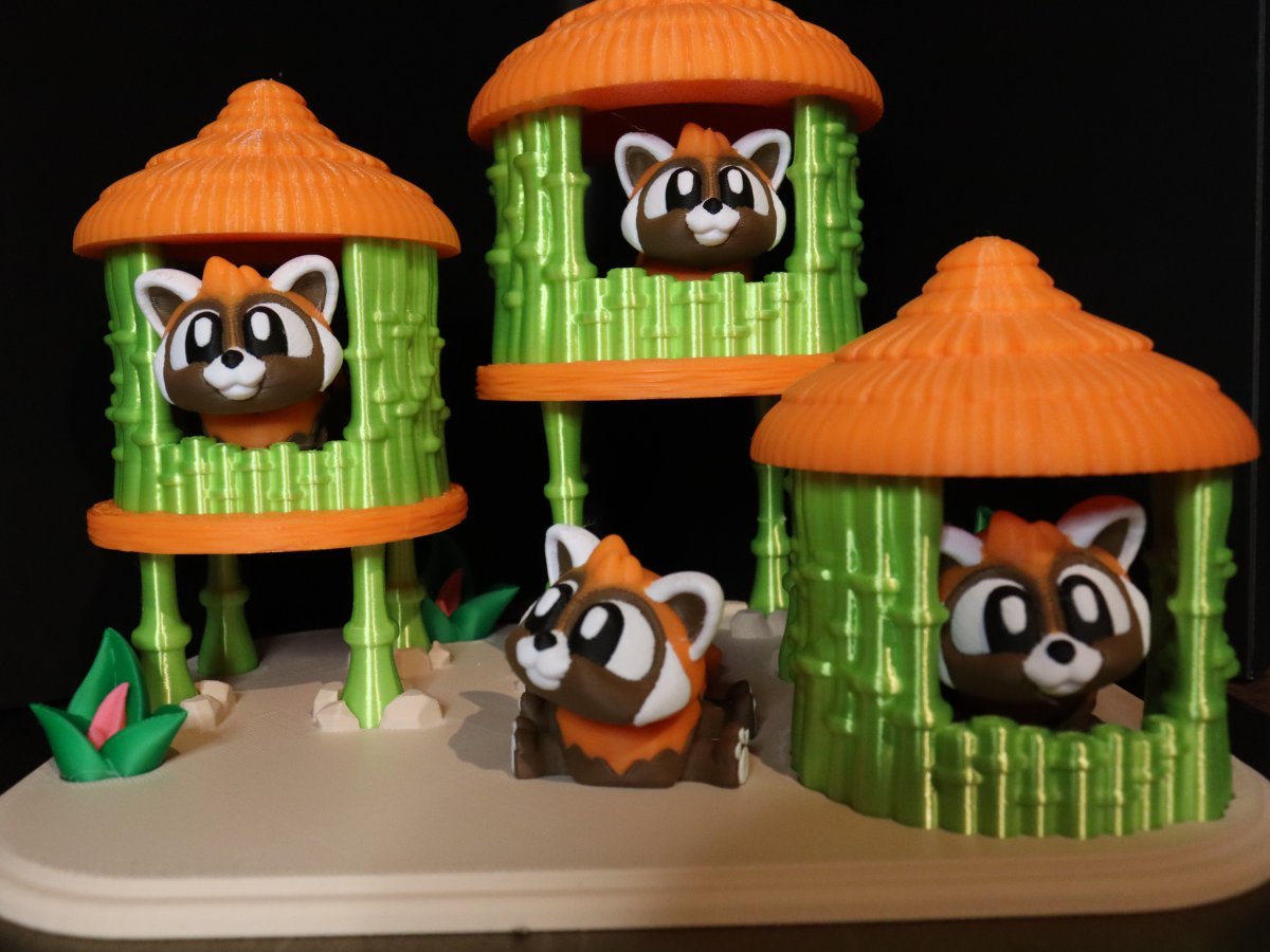 Buddy Set – Rote Pandas mit Bambushaeusern
