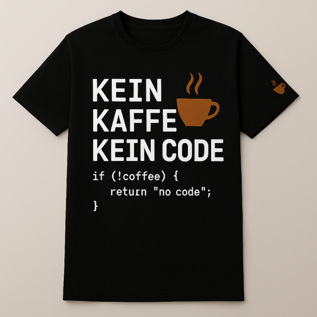 T-Shirt „Kein Kaffee – Kein Code